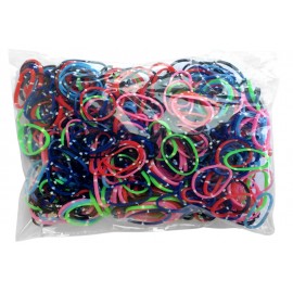 Bracelets elastiques (coll. kit crea) 600 élastiques colorés + 1