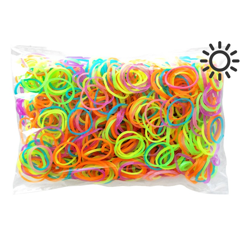 Bracelets elastiques (coll. kit crea) 600 élastiques colorés + 1