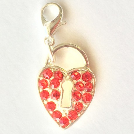 Ruby heart Charm Creastic Bracelet