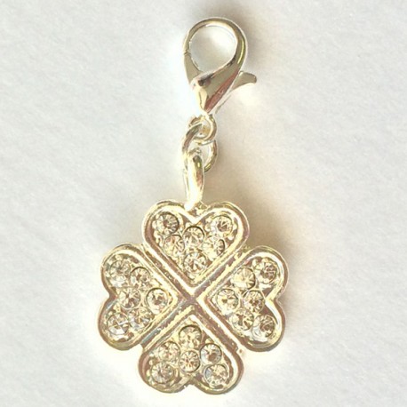 Diamond clover flower Charm Creastic Bracelet