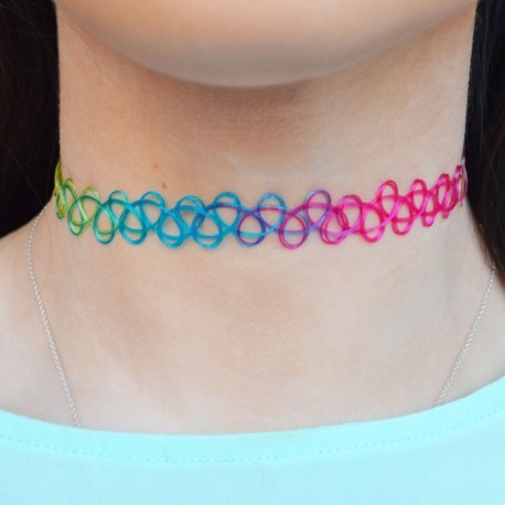 Collier ras du cou Chokers multicouleur