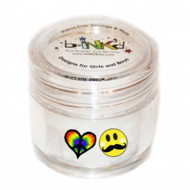 Mini jar 24 Tattoos - Heart and Moustache