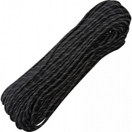 Paracord 550 black - reflective line