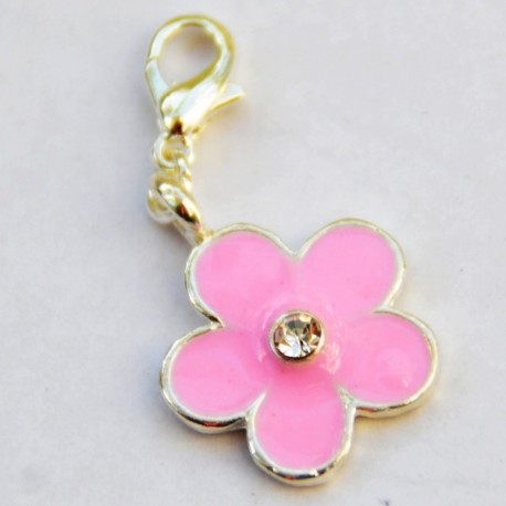 Pink flower Charm Creastic Bracelet
